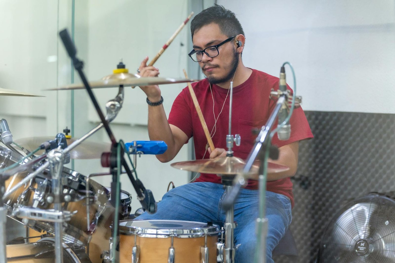 drummer with drum kit